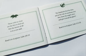 The Manger and the Message: The Real Story of Christmas in Less Than Two Minutes [ It's a book. It's a Christmas card. It's both! ]           Six (6) books and envelopes.